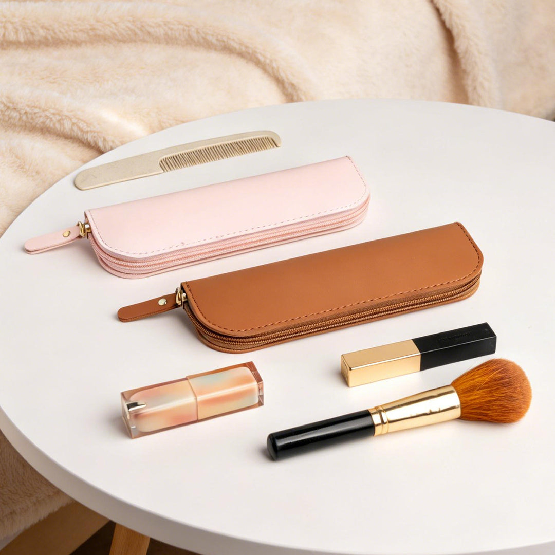 Zippered Leather Pencil Case Bowlift