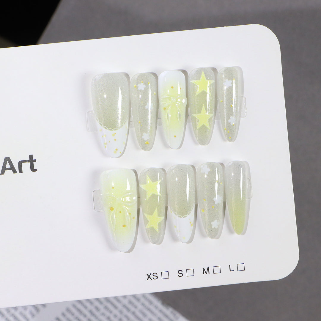 Starry Themed Press-On Nail Art Set Bowlift