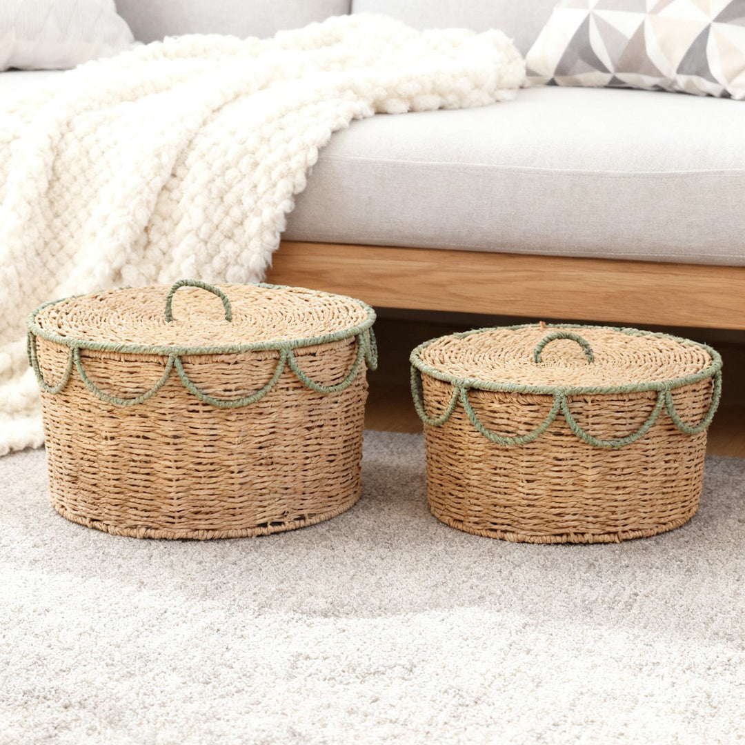 Storage basket with lid and handles Bowlift