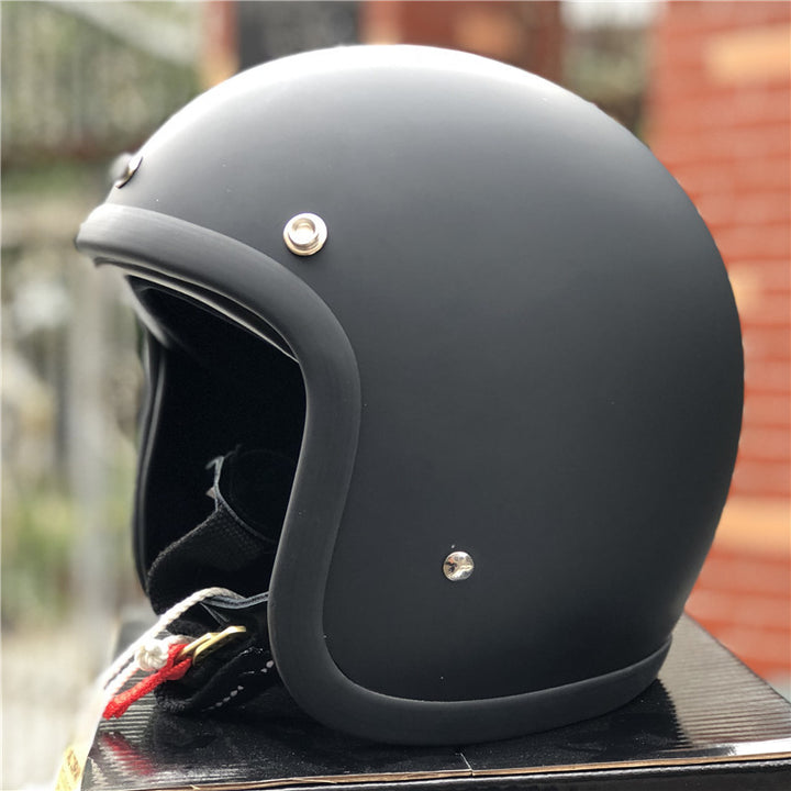 Retro Open-Face Motorcycle Helmet Bowlift
