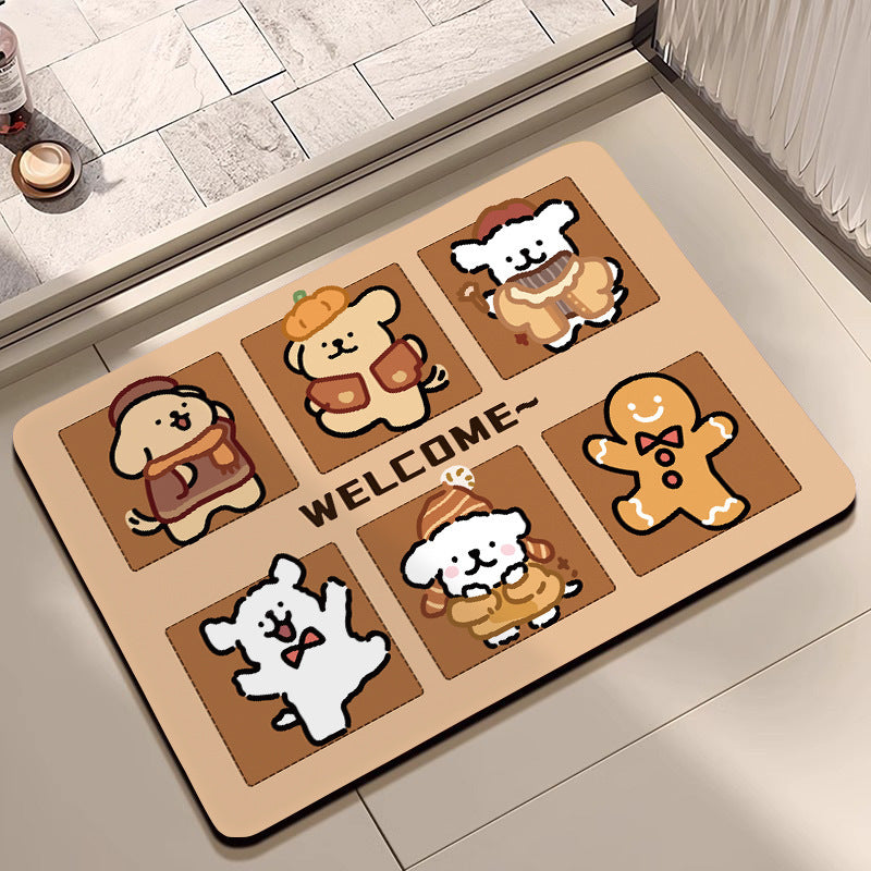 Cute Cartoon-Themed Welcome Mat