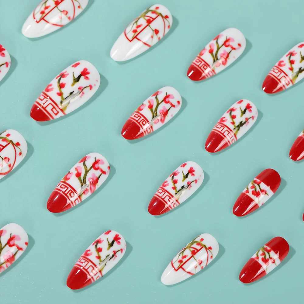 Artificial nails with floral accents Bowlift