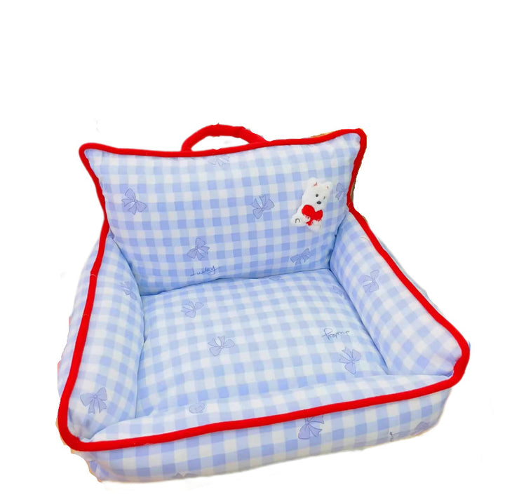 Checkerboard Comfort  Lounge  Dog Bed