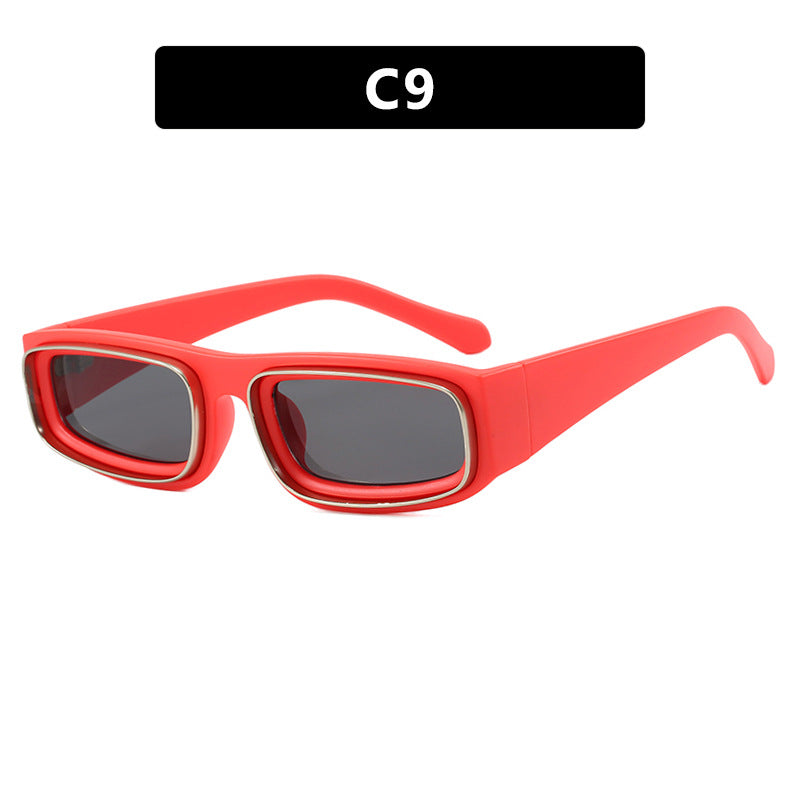 Ladies trendy rectangular sunglasses with elegant color play Bowlift