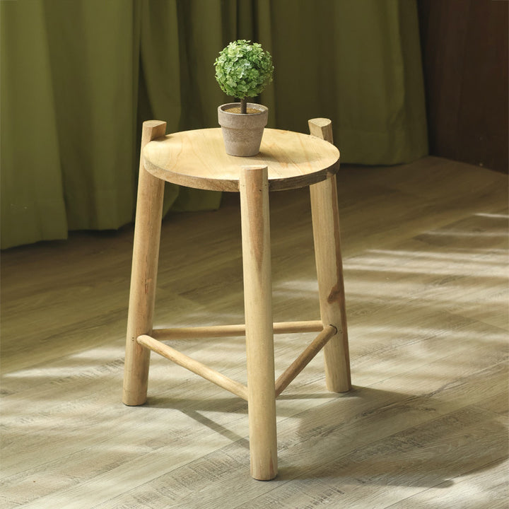 Rustic Wooden Stool Bowlift