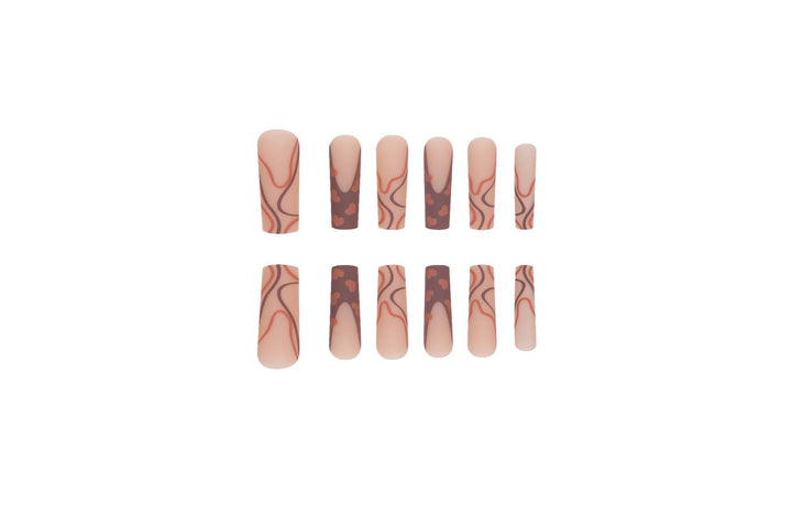 Trendy Heart-Design Press-On Nail Tips Bowlift