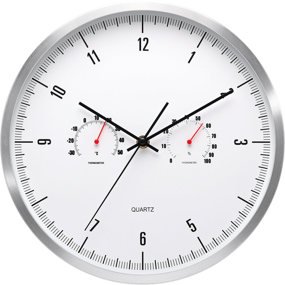 Funk Wall Clock with Thermometer and Hygrometer Bowlift