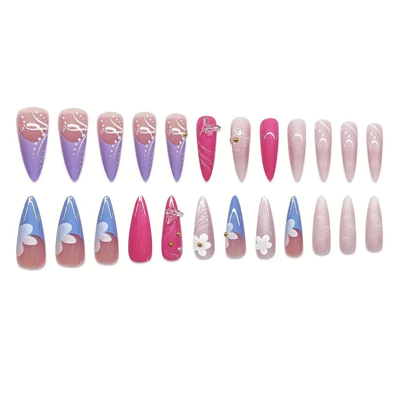 Artistic 3D Shell-Inspired Press-On Nail Art Bowlift