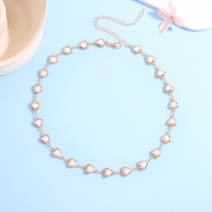 Heart-Shaped Gemstone Choker Necklace Bowlift