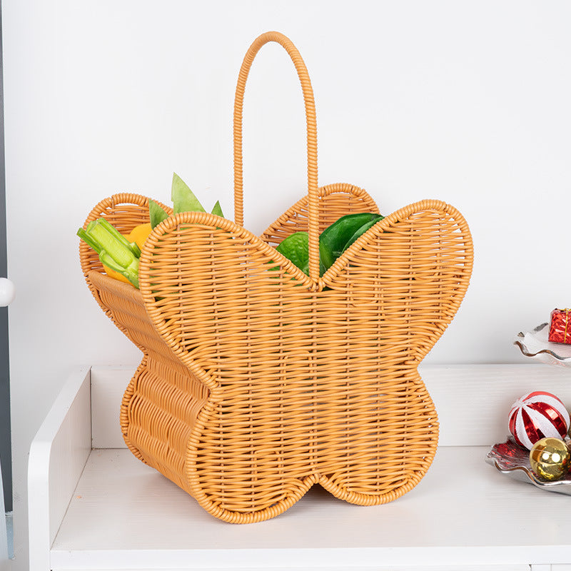 Butterfly-Shaped Woven Storage Basket Bowlift