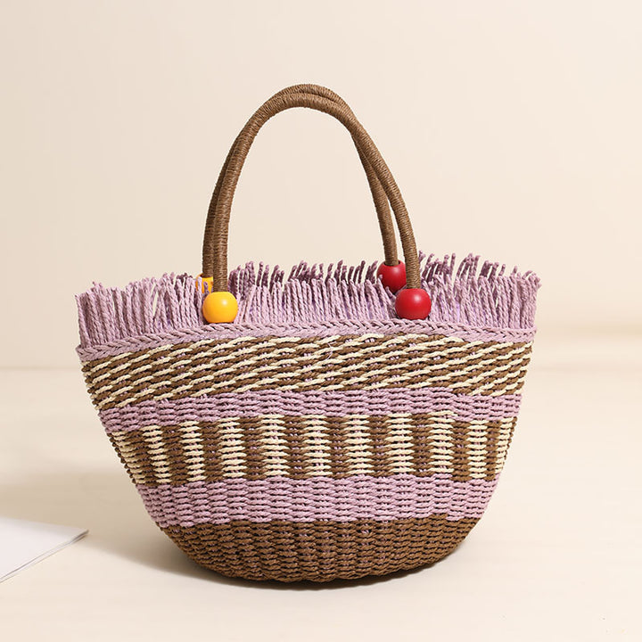 Stylish tote bag with colorful fringes Bowlift