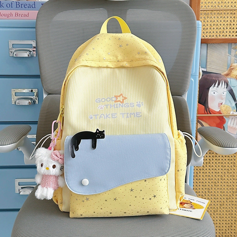 Whimsical Cat-Themed School Backpack