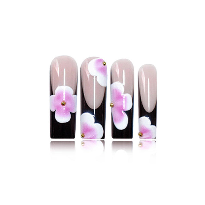 Floral-Embellished Long Press-On Nails Bowlift
