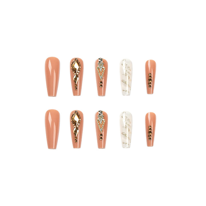 Artful nail extensions with glitter embellishments and delicate accents Bowlift