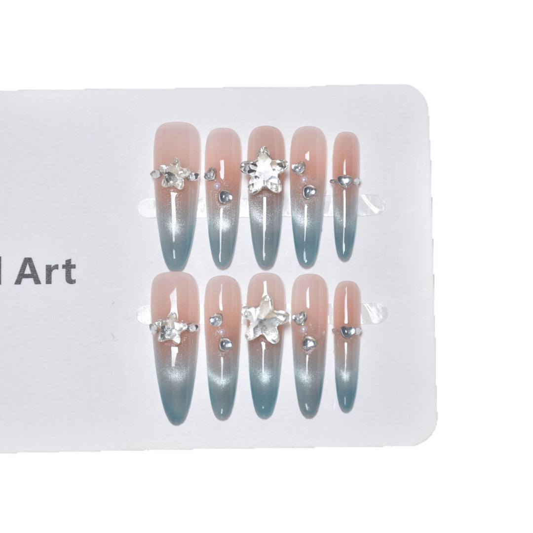 Decorative Crystal-Embellished Press-On Nail Extensions Bowlift