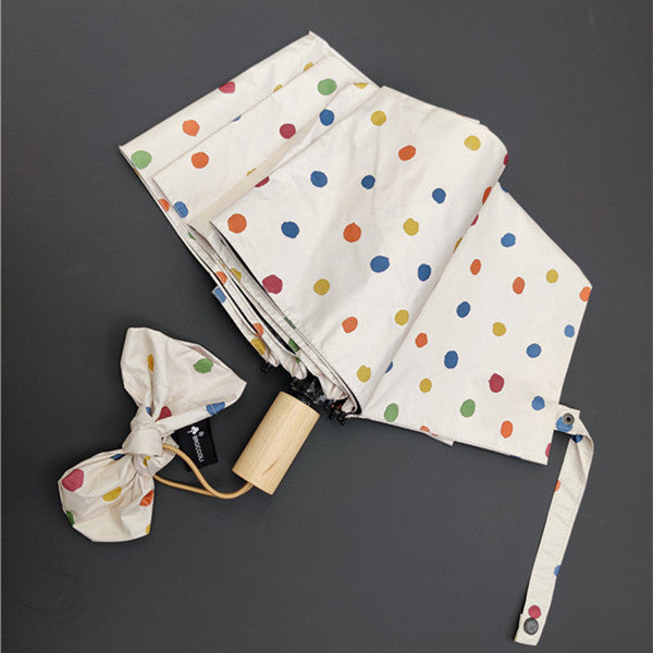 Women's Folding Umbrella with Colorful Polka Dot Design Bowlift