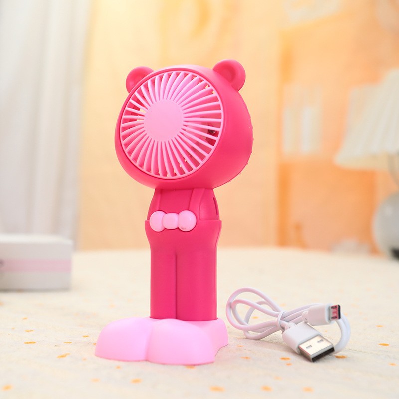 Women's Portable Mini Hand Fan in Cute Bear Design Bowlift