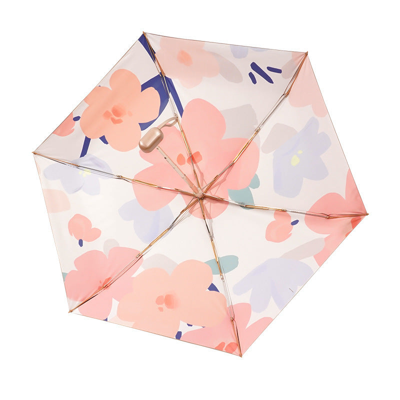 Ladies compact folding umbrella with innovative carrying system Bowlift