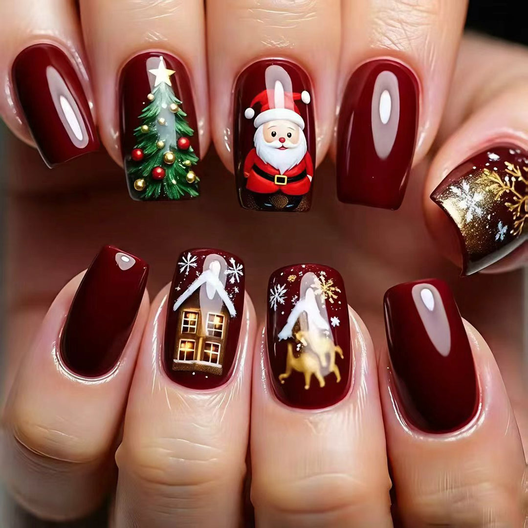 Festive Christmas Themed Nail Art Bowlift