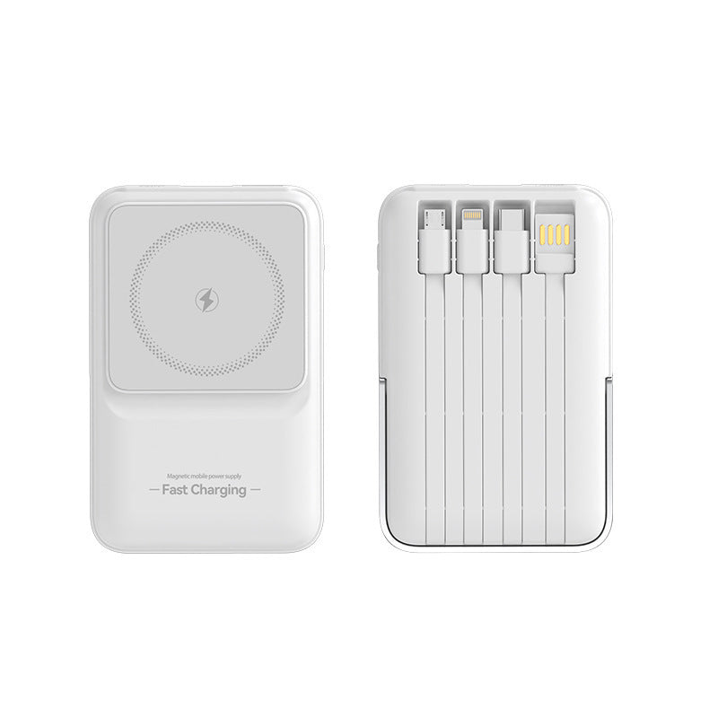 Portable power bank with magnetic charging technology and integrated cable management Bowlift
