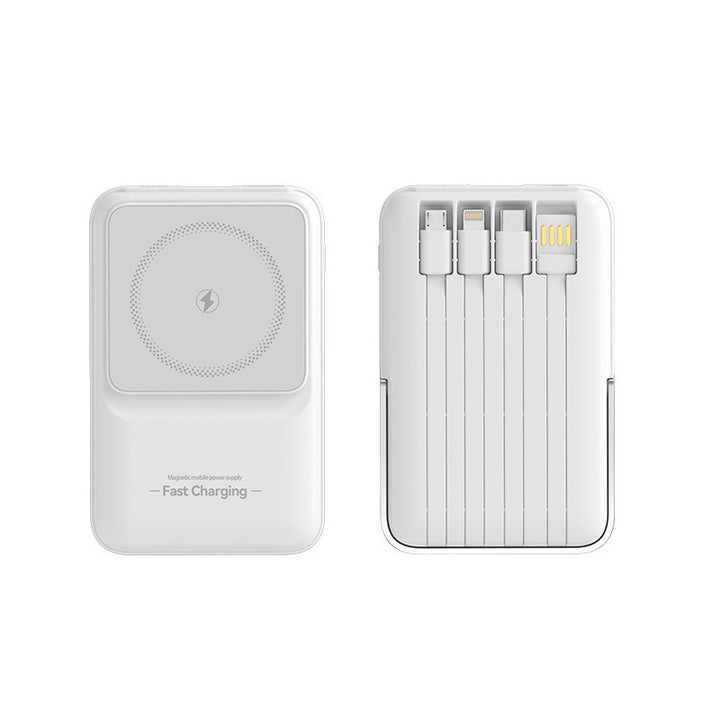 Portable power bank with magnetic charging technology and integrated cable management Bowlift