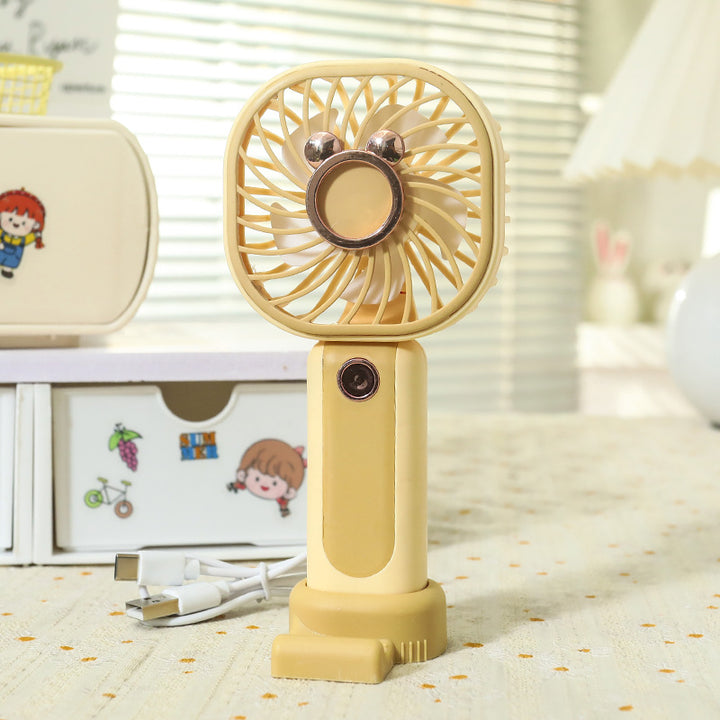 Women's portable mini hand fan with USB charging function and flexibly adjustable tilt angle Bowlift