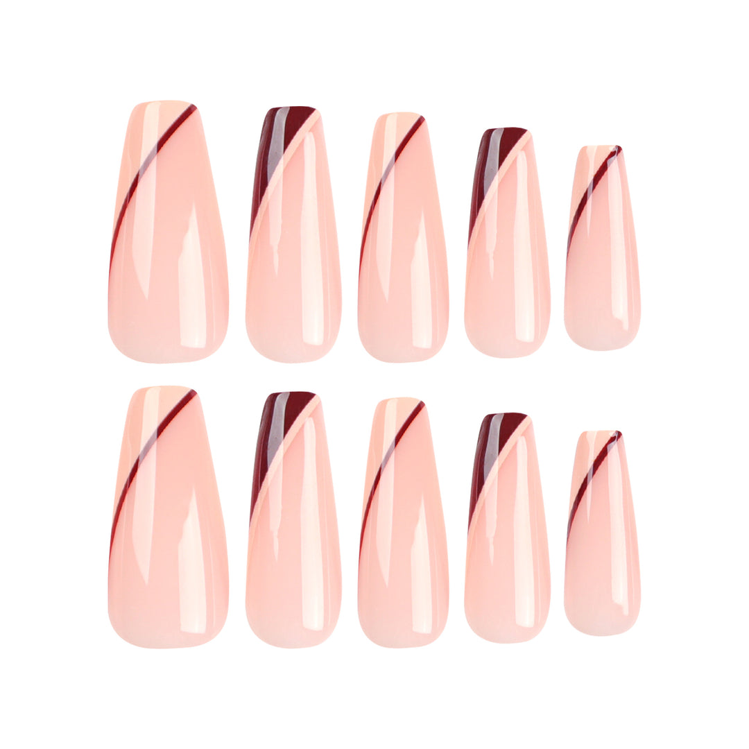 Artful stiletto nails with elegant gradient and geometric accents Bowlift