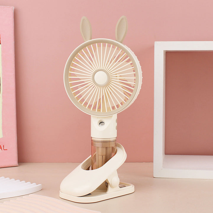 Ladies Portable Hand Fan with Funny Ears and USB Connection Bowlift