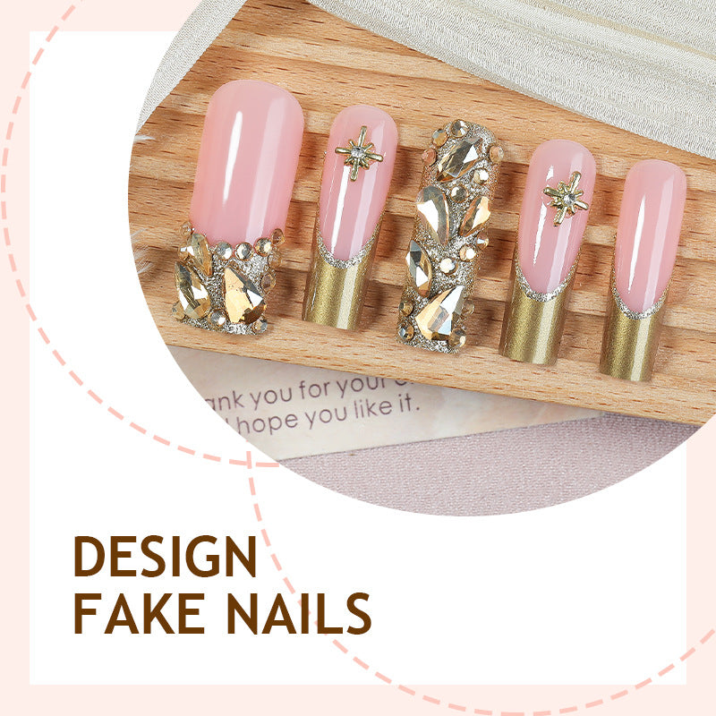 Fake nail set with glitter accents and elegant decorations Bowlift
