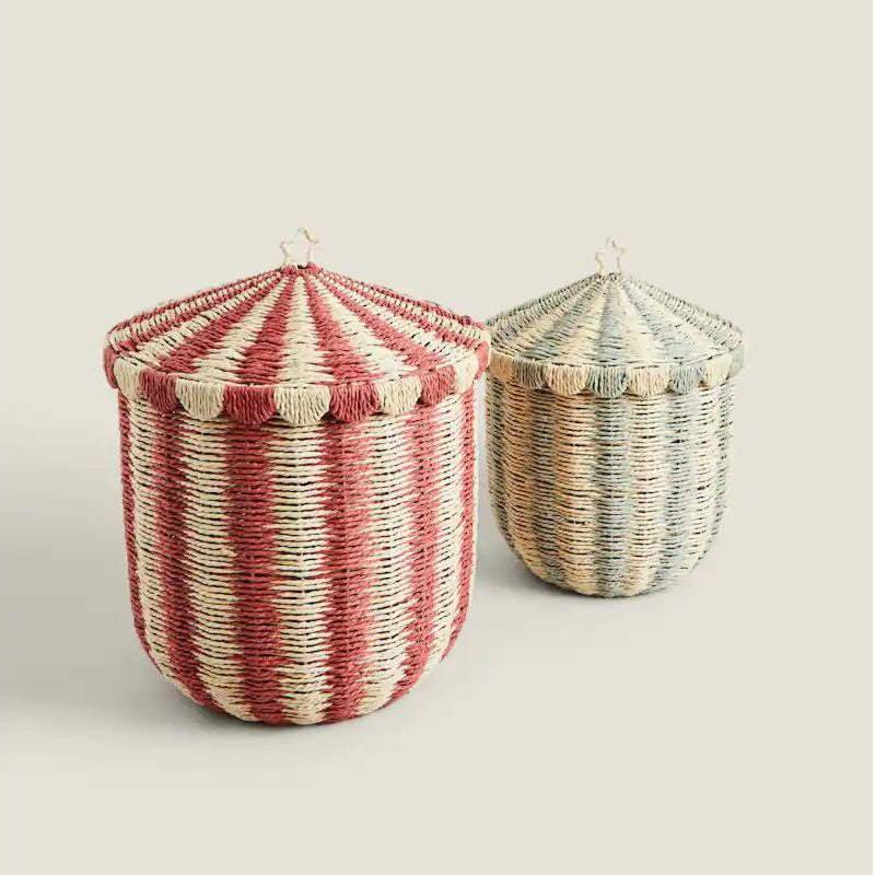 Decorative Woven Storage Canister Bowlift