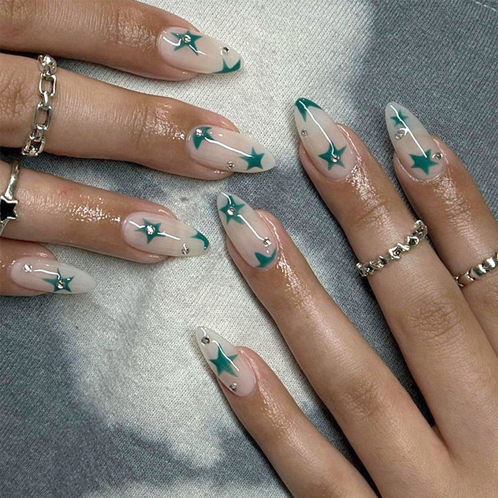 Artistic Star Design Press-On Nail Tips Bowlift