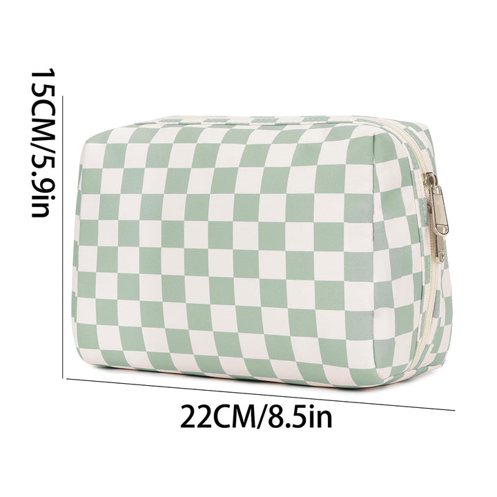 Stylish cosmetic bag with checked pattern Bowlift