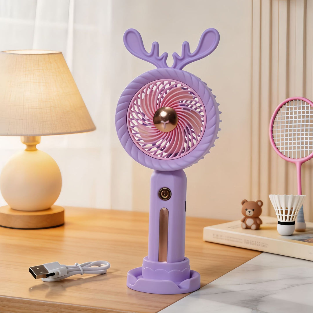 Women's Portable Mini Fan with Flexible Head and USB Connection Bowlift