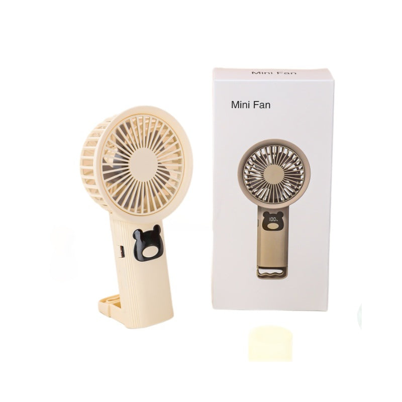 Cute Bear-Themed Handheld Fan Bowlift