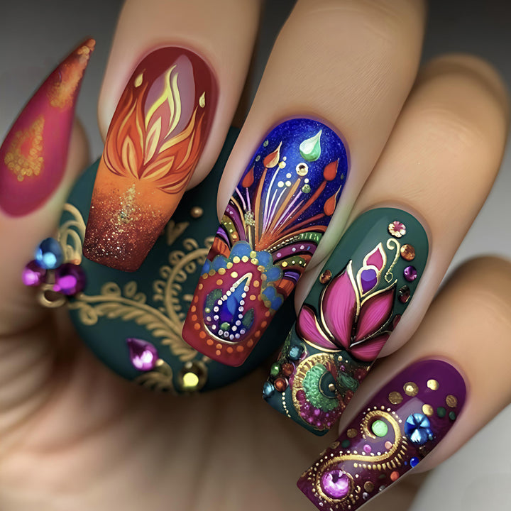 Artistic Bohemian-Inspired Nail Art Bowlift