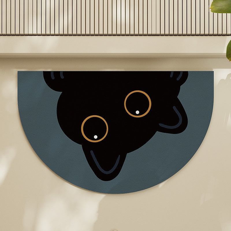Round Cat-Themed Floor Mat Bowlift