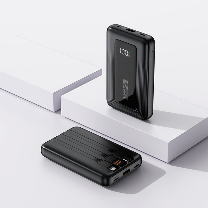 Portable power bank with digital capacity display and two USB ports Bowlift