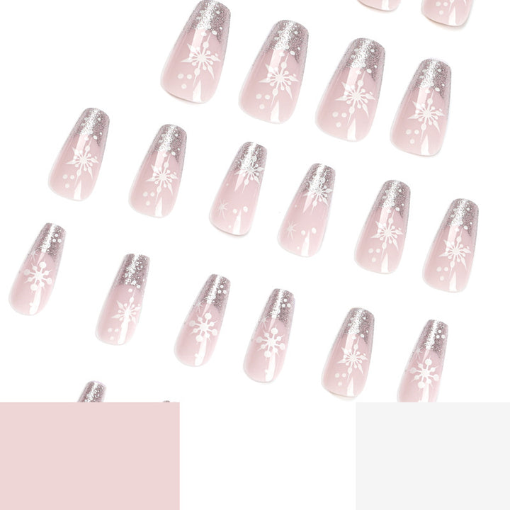 Glittering artificial acrylic nails with Christmas motifs Bowlift