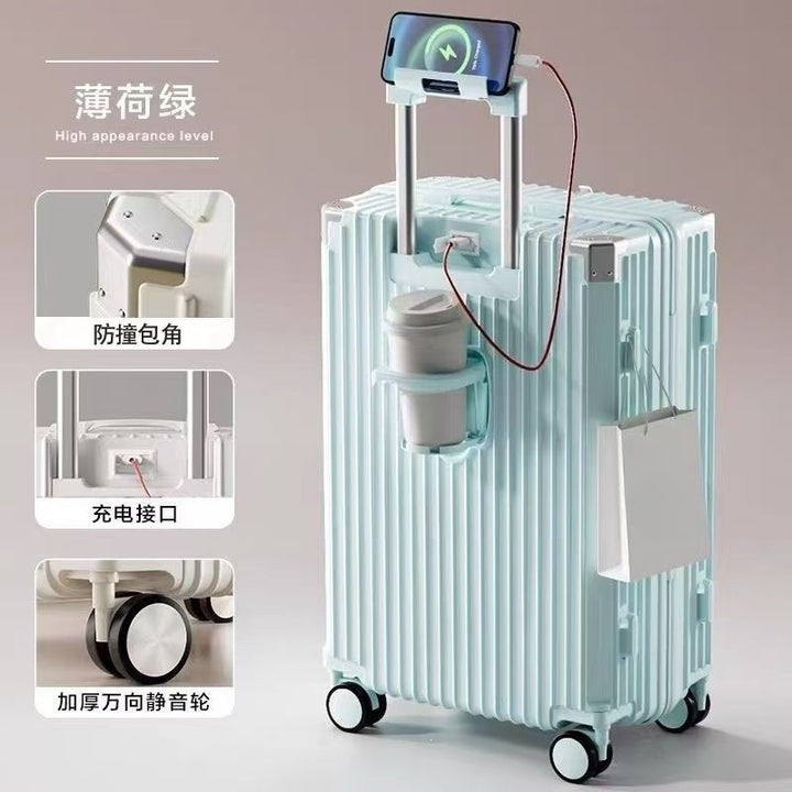 Hard-shell Trolley With Integrated USB Port And Innovative Storage Bowlift