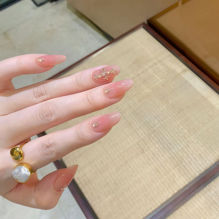 Acrylic nails with glamorous glitter pattern Bowlift