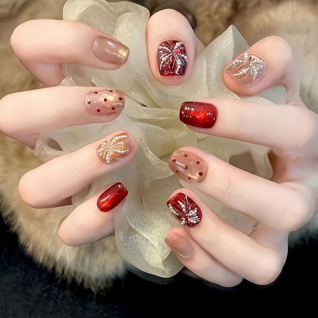 Artistic Press-On Nail Design Set Bowlift