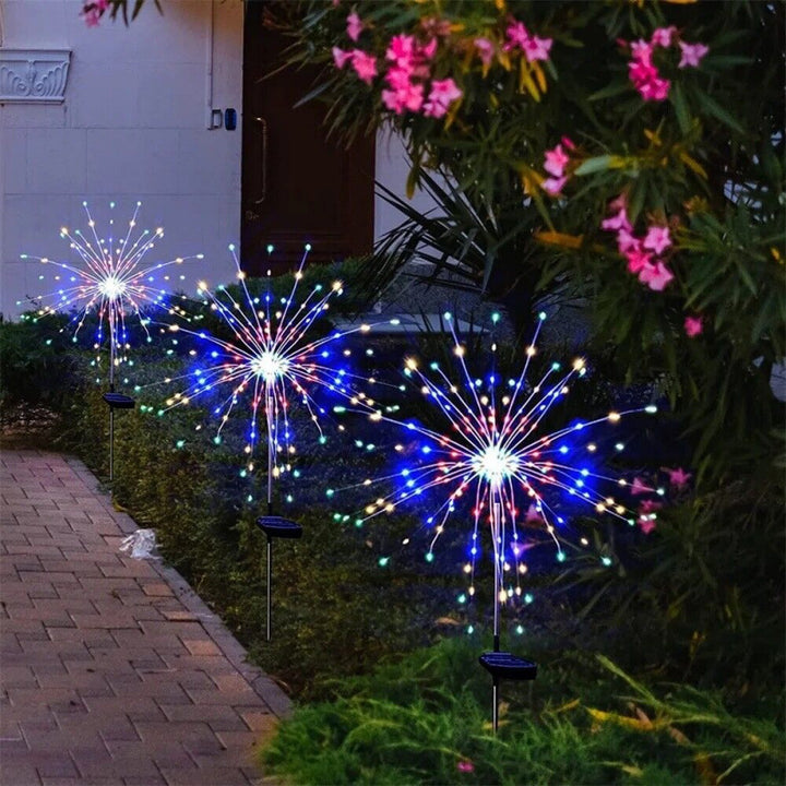 Sparkler-Style Solar LED Garden Stake Lights With Dynamic Firework Effect Bowlift