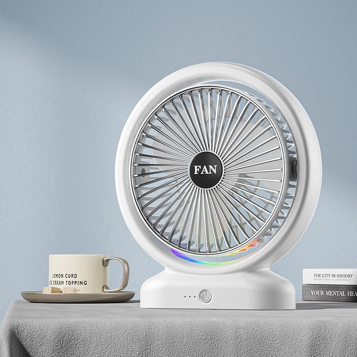 Unisex Portable Air Circulation Fan with LED Ambient Lighting Bowlift