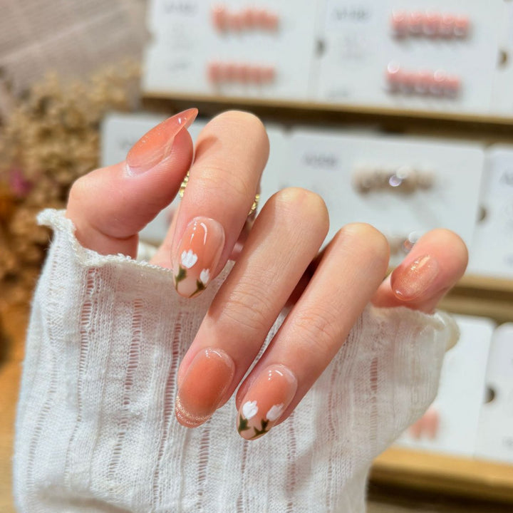 Floral Nail Art Press-On Nails Bowlift