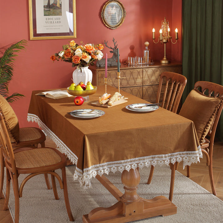 Elegant Lace Edged Tablecloth