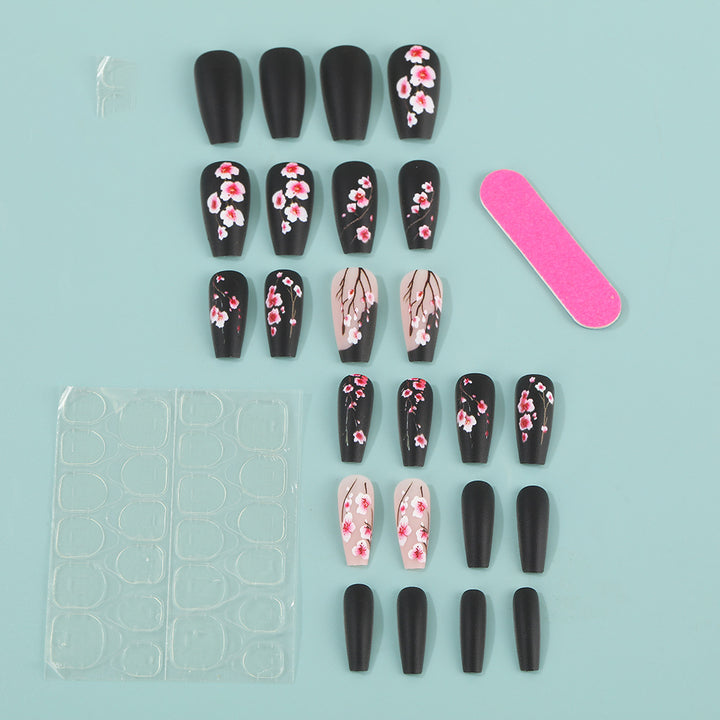 Artificial nails with timeless cherry blossom designs Bowlift