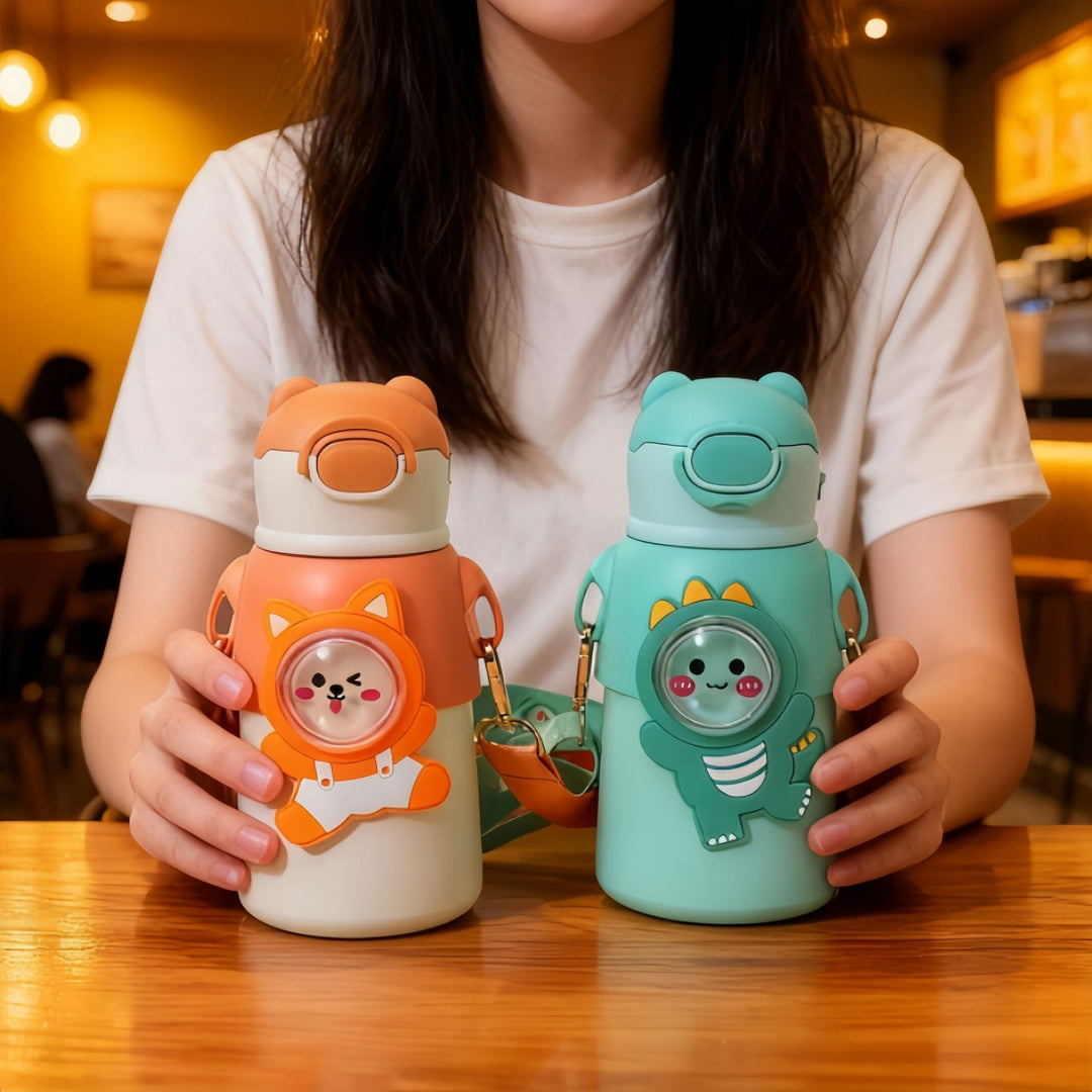 Women's Insulated Water Bottle with Artistic Animal Design Bowlift