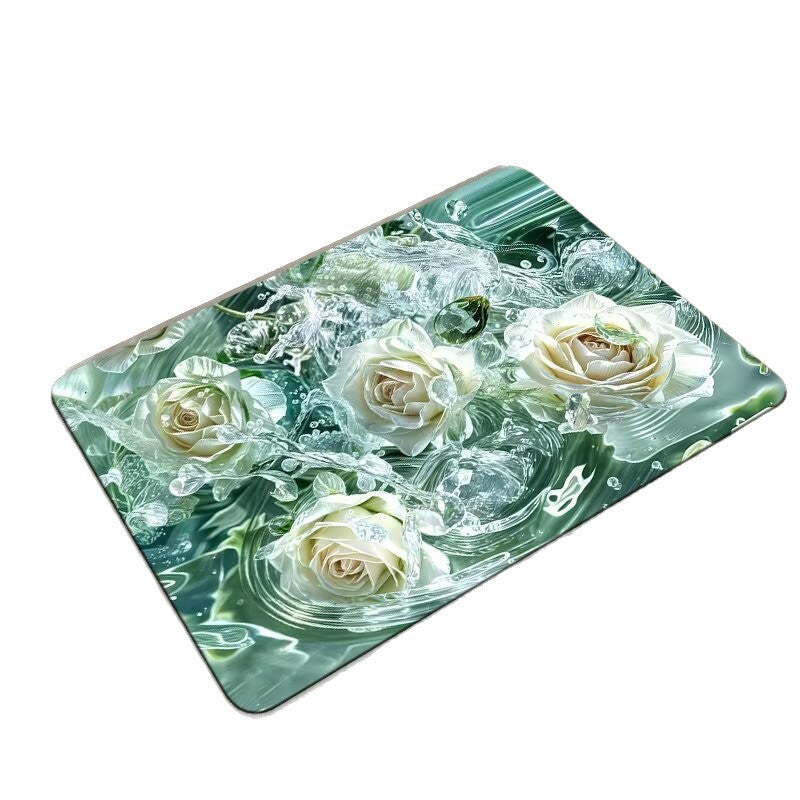Floral Print Area Mat Bowlift