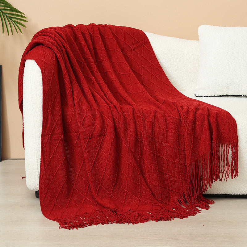 Women Elegant and stylish living and cuddly blanket with fringes Bowlift