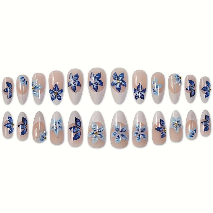 Elegant Floral Acrylic Nail Enhancements Bowlift
